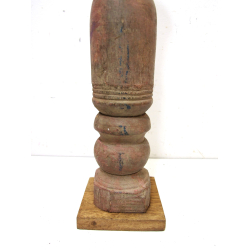 Świecznik drewniany w starym stylu 37cm